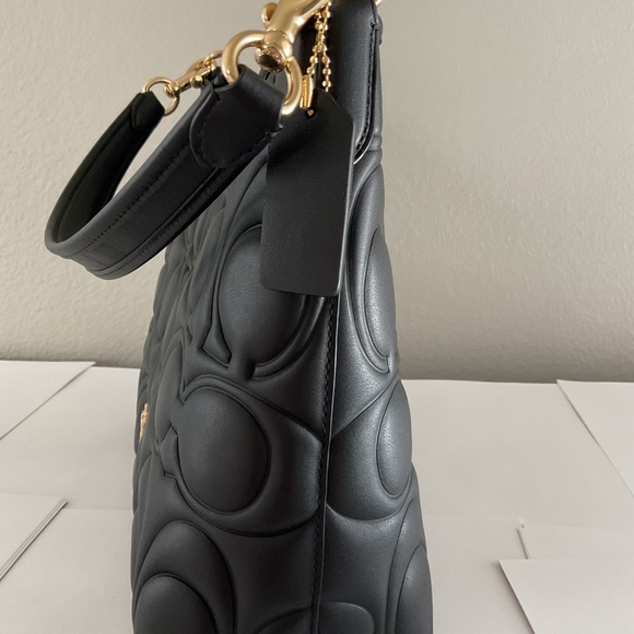 Coach Laurel Shoulder and Crossbody Bag in Signature Leather (embossed black) - Picture 3 of 7